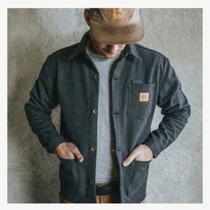 Edison Chore Coat Stone Washed Black XXL